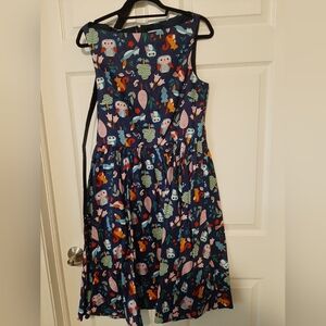 Unique Vintage Woodland Animal Dress, Size Large